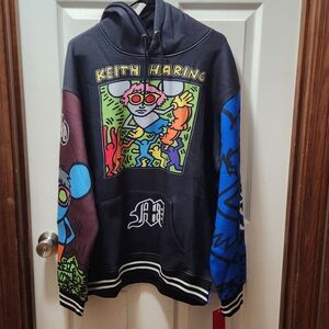 Copy Keith Haring Members Only Graphic Hoodie Sz Large NWT